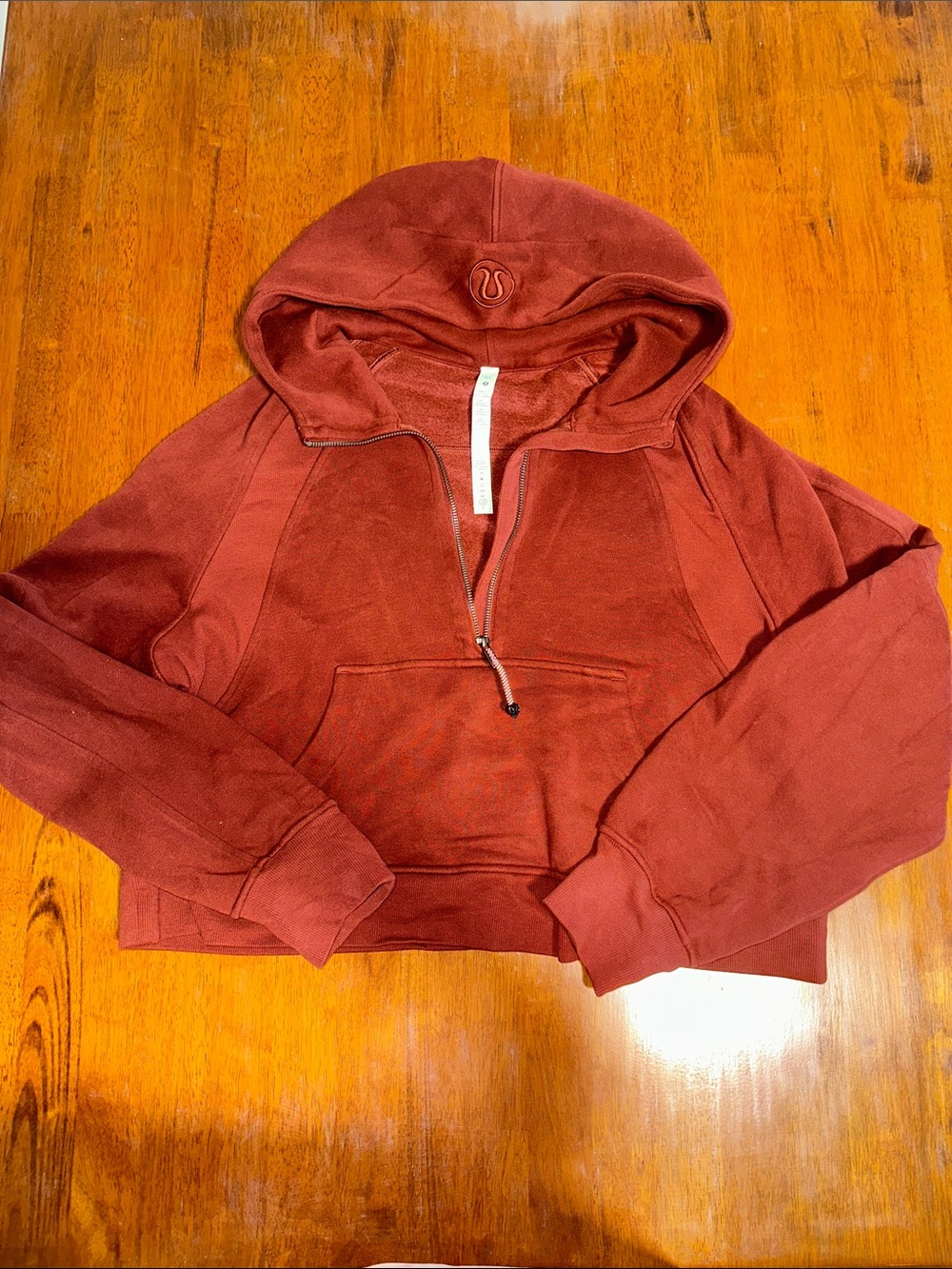 lululemon athletica Women's Hooded Half-Zip Sweater - Brick Red